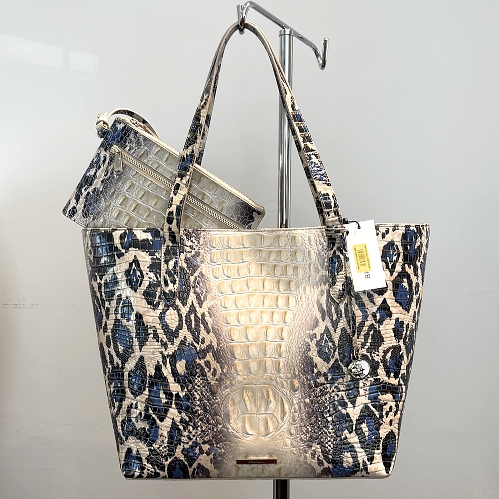 RARE! NWT Brahmin Designer Brooke Jaguar Ombre Melbourne Purse Bag Tote + Wallet
